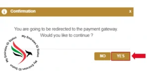 confirmation pop-up message
